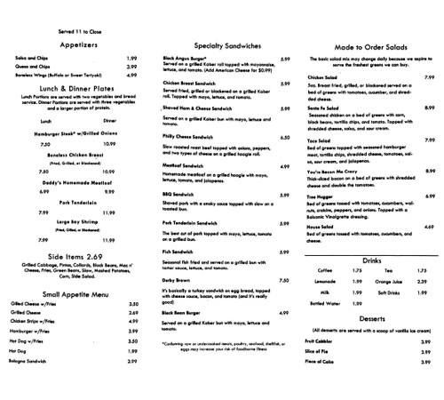 Lunch Menu